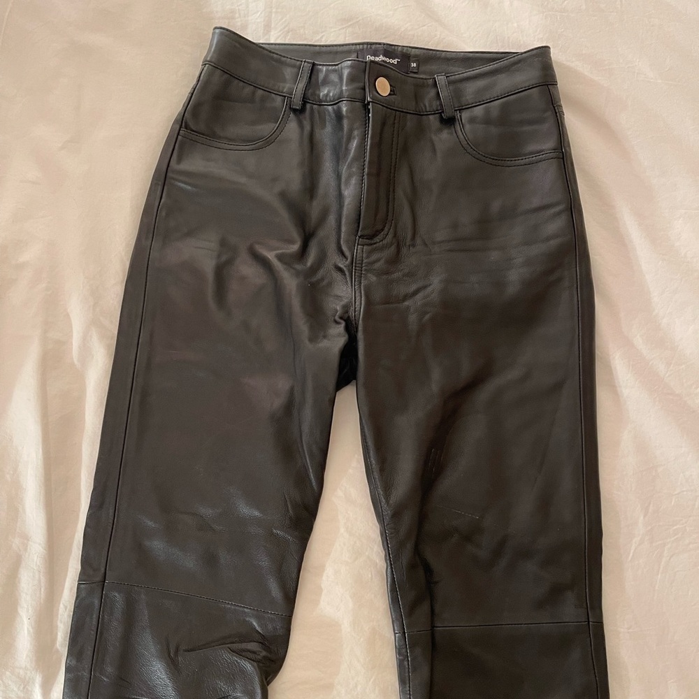 Deadwood Leather Pants, Straight Leg, Size 38